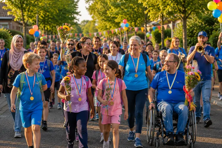 Overal door Nederland doen mensen mee aan de Avondvierdaagse.